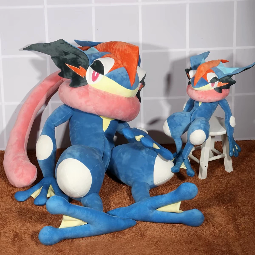 Ash‑Greninja Plush Doll, Large Size Stuffed Animal, Anime Character Collectible Plush Toy for Gift & Home Decoration
