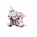 White Purple Armored Creature Plush Toy, Small Stuffed Animal Doll, Compact Collectible Plush Figure, Approx 12 cm for Display and Collection Gift