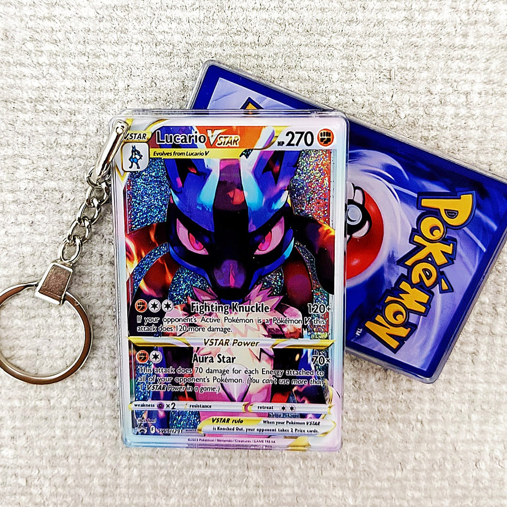 Lucario V STAR Card Quicksand Keychain