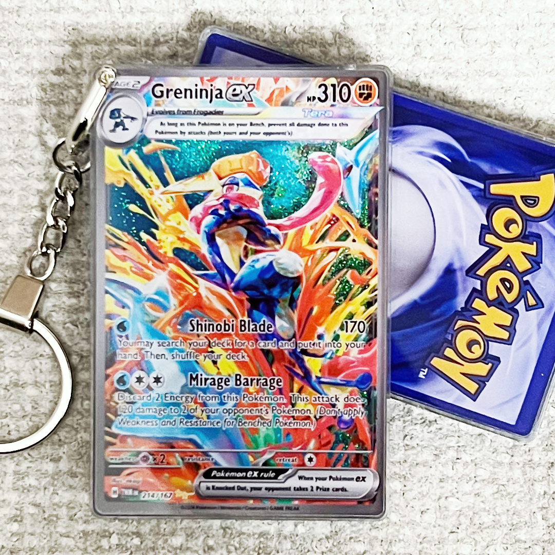 Greninja EX Card Quicksand Keychain