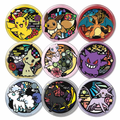 Pokemon Badge Button Magnets, 9‑Pack, Pikachu Eevee Gengar, Anime Collectible Refrigerator Magnets, Cartoon Decor Accessories