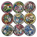 Pokemon Badge Button Magnets, 9‑Pack, Pikachu Eevee Gengar, Anime Collectible Refrigerator Magnets, Cartoon Decor Accessories