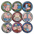 Pokemon Badge Button Magnets, 9‑Pack, Pikachu Eevee Gengar, Anime Collectible Refrigerator Magnets, Cartoon Decor Accessories