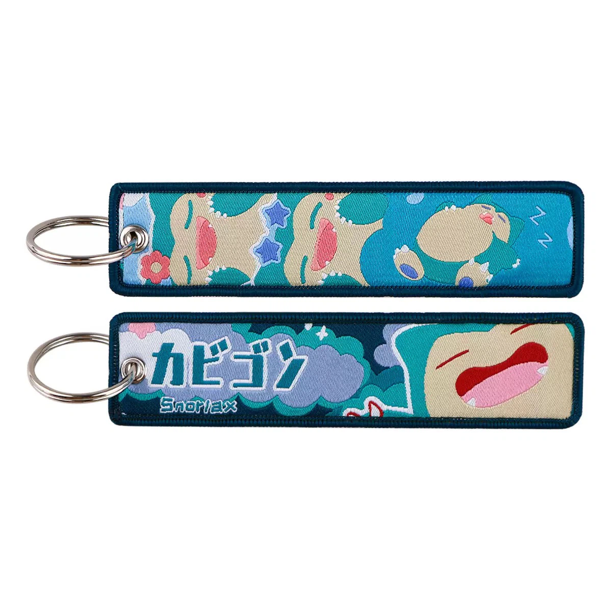 Cute Snorlax Embroidered Key Tag