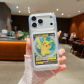 Gen 2 Trading Card Display Phone Case, Shockproof Black Protective Cover Holds Standard TCG Cards for iPhone