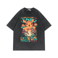 Washed Vintage Anime Graphic Oversized T‑Shirt