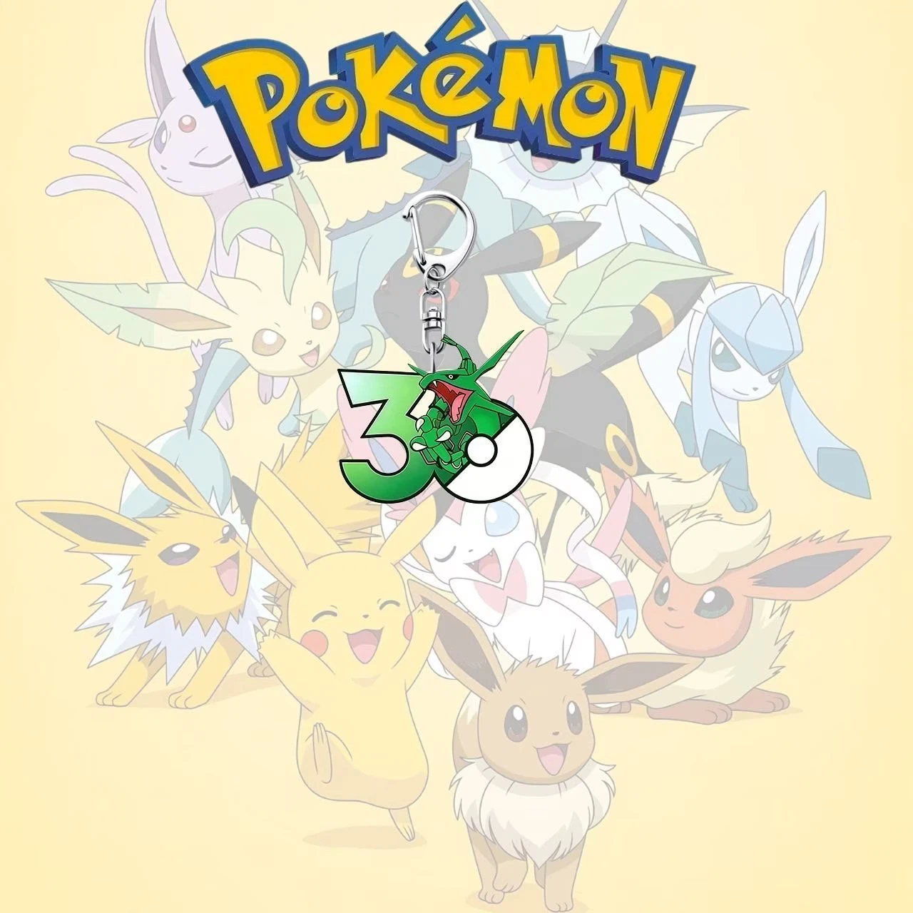Pokemon 30th Anniversary Rayquaza Acrylic Keychain Charm