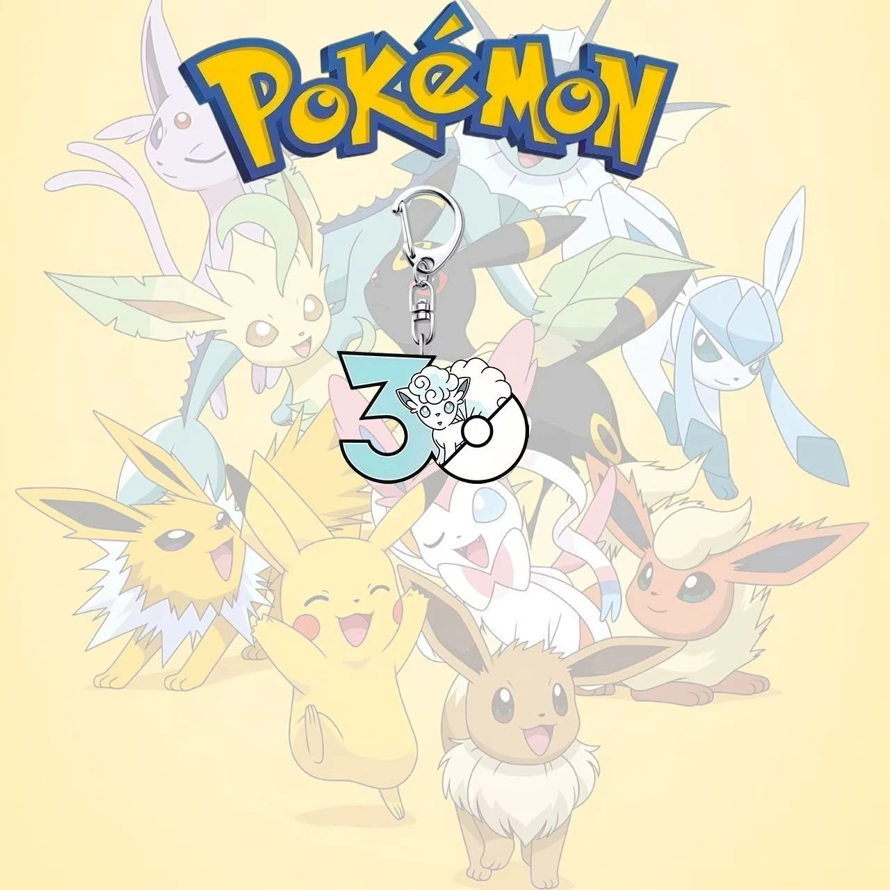 Pokemon 30th Anniversary Alolan Vulpix Acrylic Keychain Charm