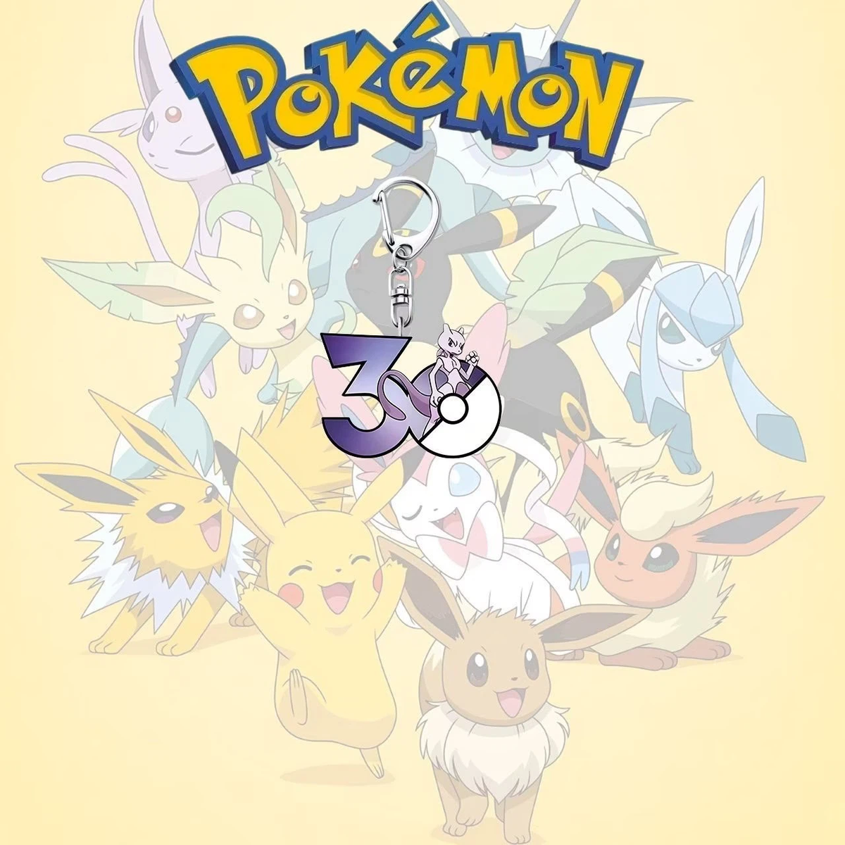 Pokemon 30th Anniversary Mewtwo Acrylic Keychain Charm
