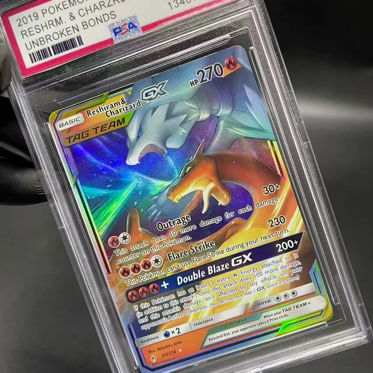 Reshiram & Charizard GX Tag Team PSA10