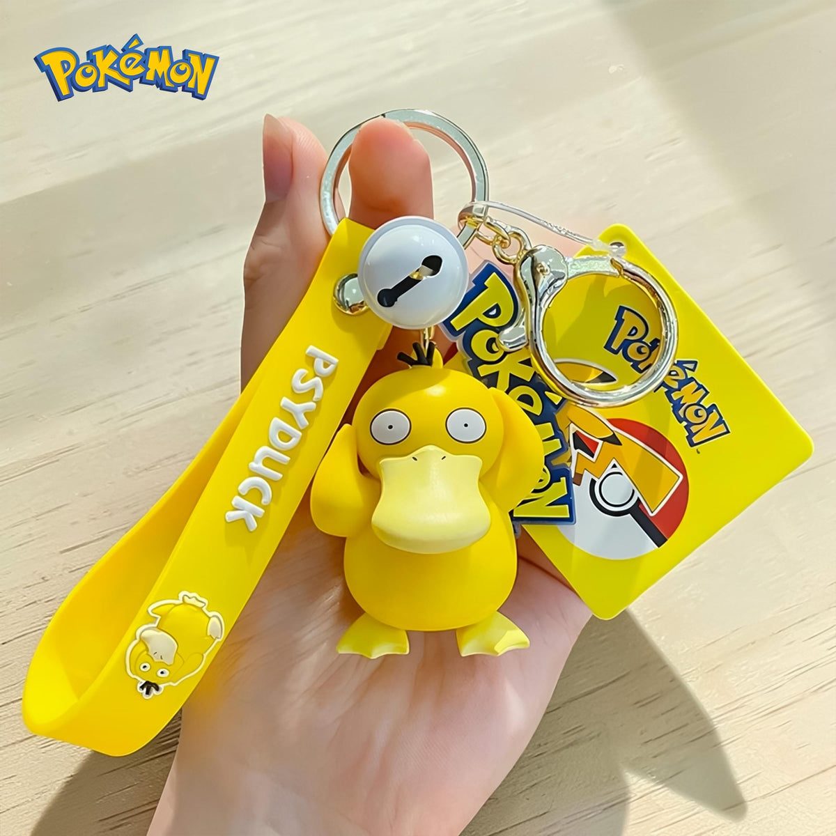 Pokemon 3D Figural Keychain With Printed Strap | Psyduck