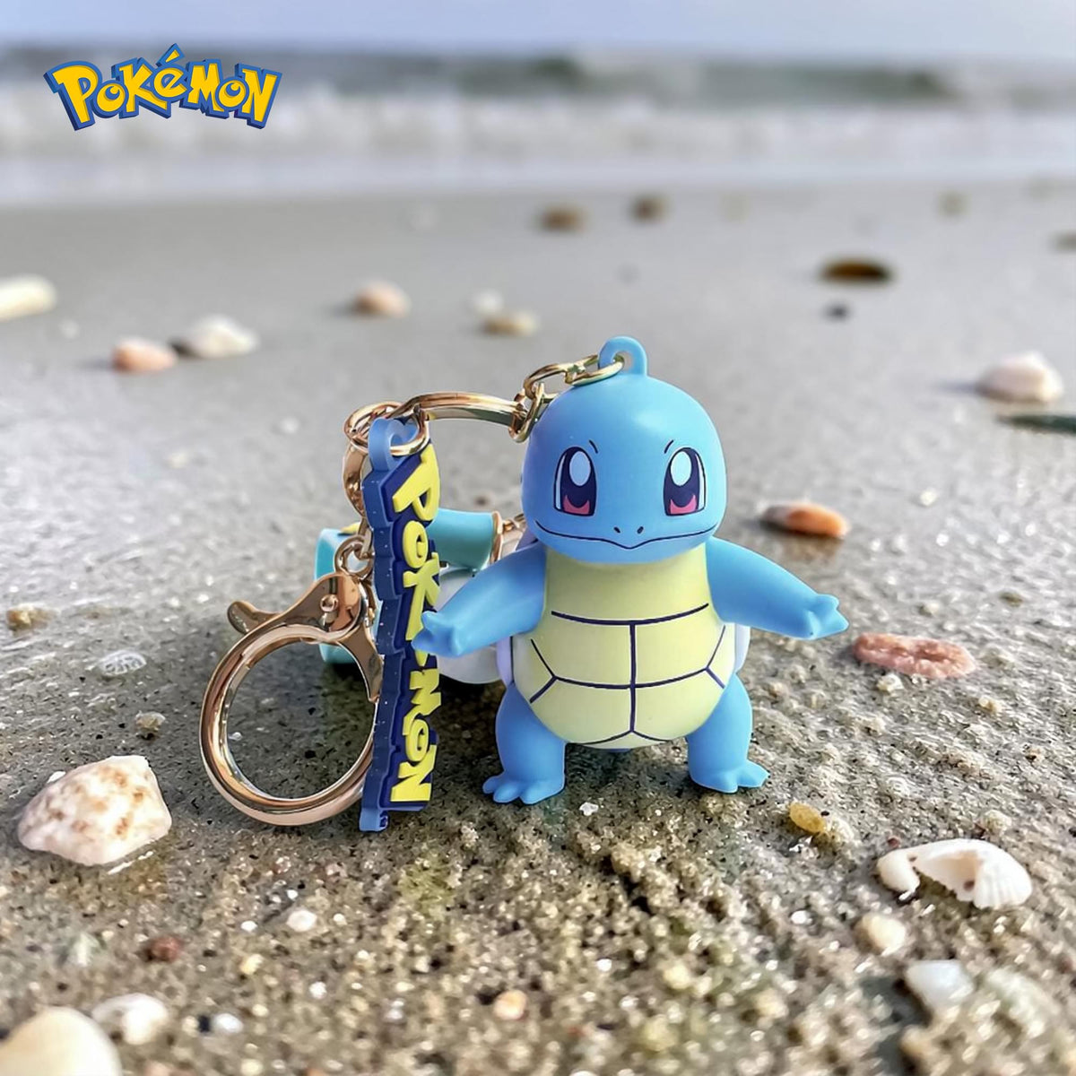 Pokemon 3D Figural Keychain With Printed Strap | Squirtle