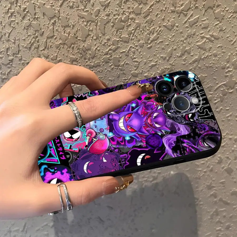 Hot Pokemon Gengar Funda Phone Cover Phone Case For Apple iPhone