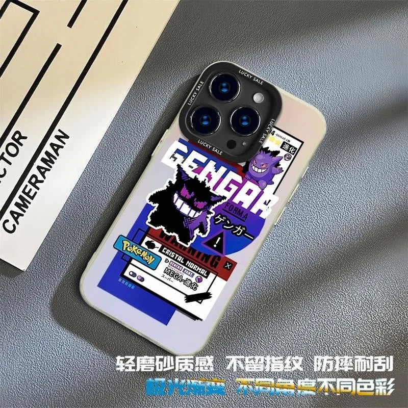 Classic Game Pixel Gengar Pokemons Phone Case For iPhone