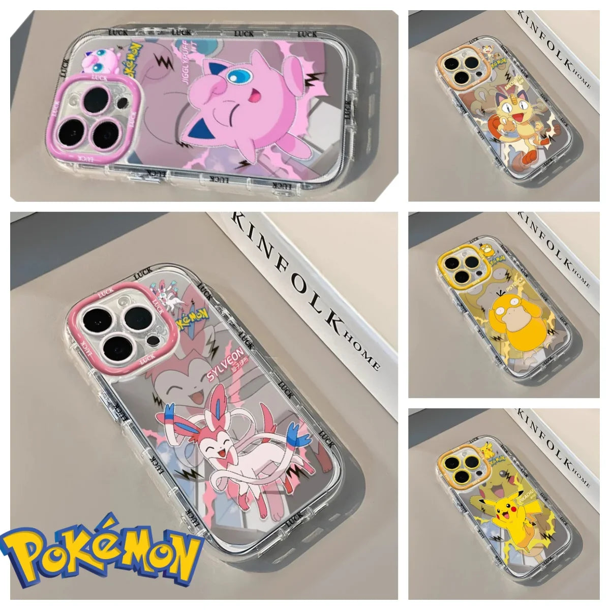 Cute Pokemons Sylveon Pikachu Mirror Phone Case For iPhone