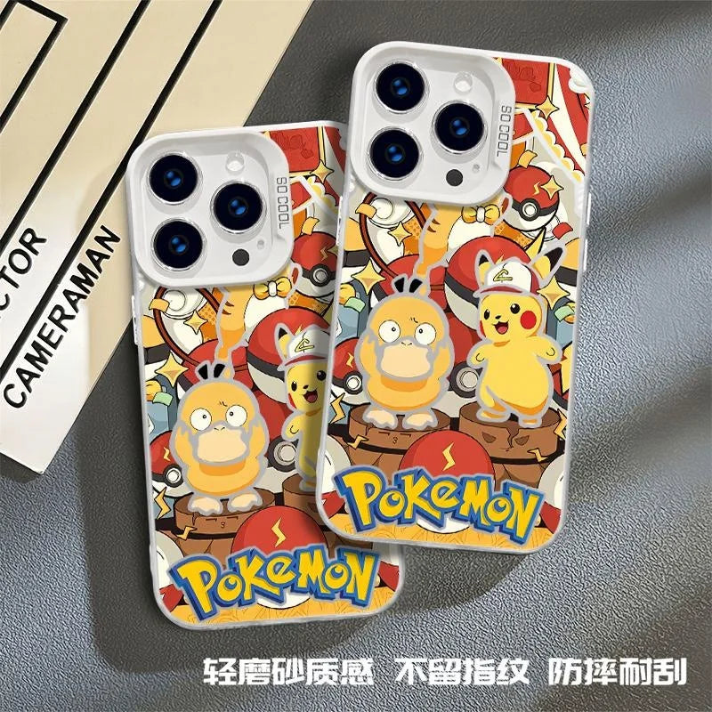 Cute Pikachu Psyduck Phone Case For iPhone