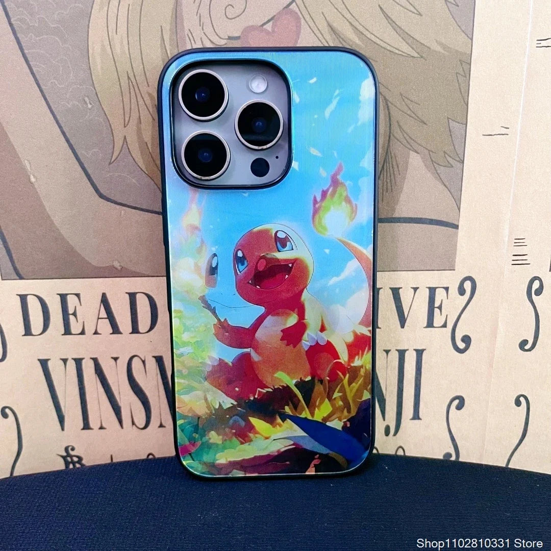 3D Grating Card Pokemon Phone Case For iPhone