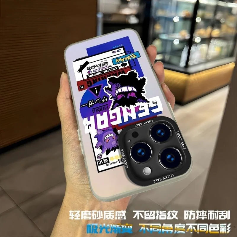 Classic Game Pixel Gengar Pokemons Phone Case For iPhone