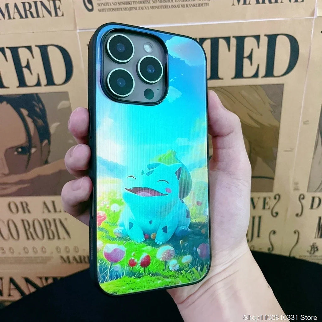 3D Grating Card Pokemon Phone Case For iPhone