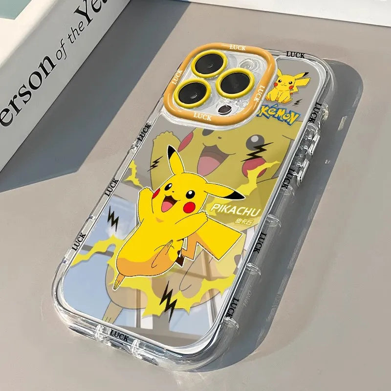 Cute Pokemons Sylveon Pikachu Mirror Phone Case For iPhone