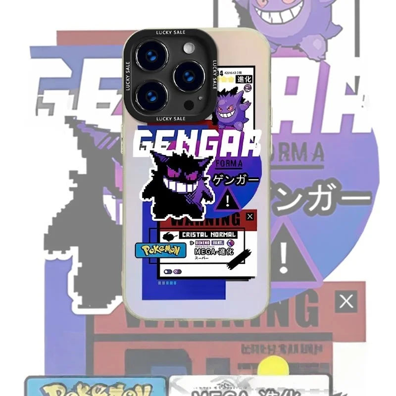 Classic Game Pixel Gengar Pokemons Phone Case For iPhone