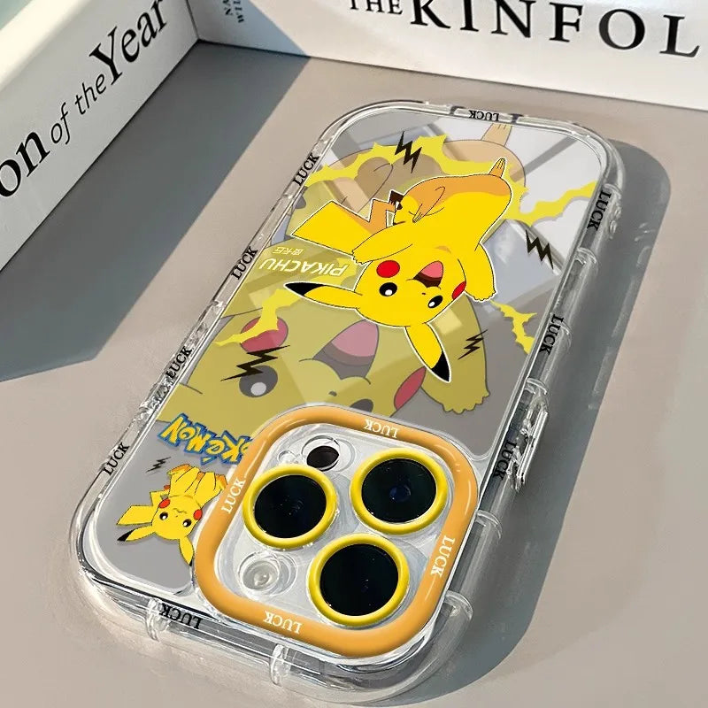 Cute Pokemons Sylveon Pikachu Mirror Phone Case For iPhone